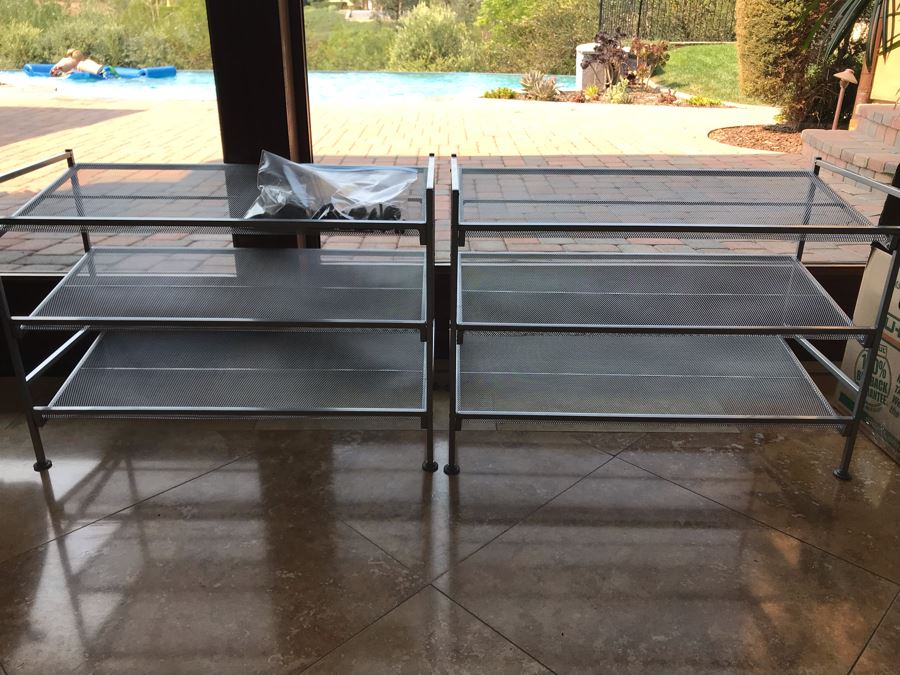 Metal Adjustable Shelving Racks With Additional Hardware (3 Total) Smaller: 26.5W X 12D X 19H, Larger: 26.5W X 12D X 38H [Photo 3]