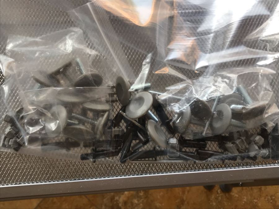 Metal Adjustable Shelving Racks With Additional Hardware (3 Total) Smaller: 26.5W X 12D X 19H, Larger: 26.5W X 12D X 38H [Photo 6]