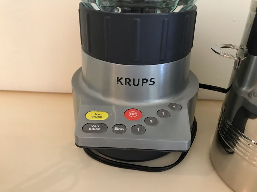 Barware Lot Includes Krups Blender, Plastic Travelling Glasses, Wine Cooler, Stainless Barware Set And Box [Photo 7]