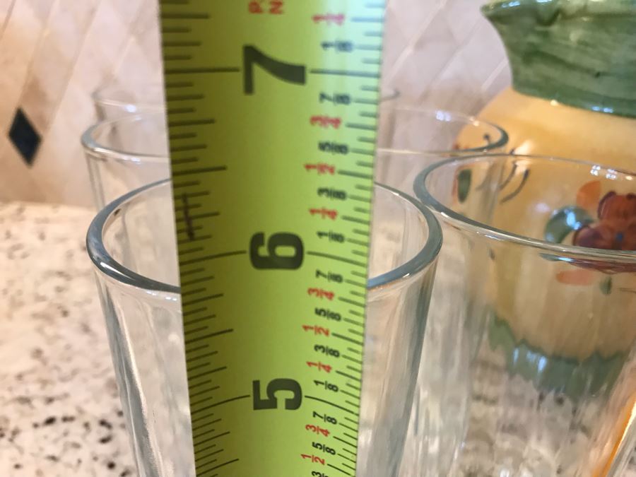 Handmade French Pitcher 8H And (12) Glasses  (Oranges Not Included) [Photo 12]