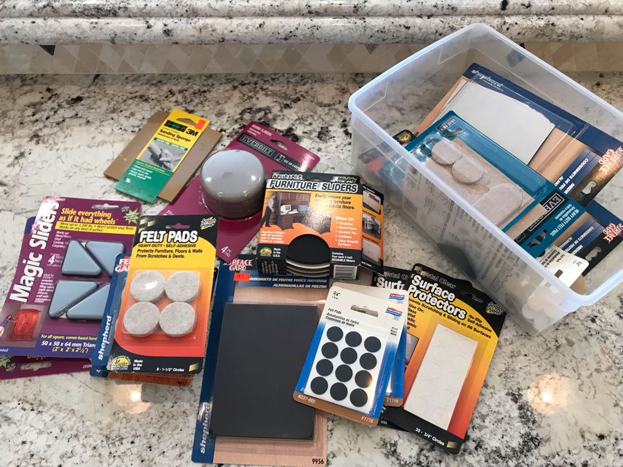 Lot Of Furniture Sliders, Felt Pads And Surface Protectors [Photo 2]