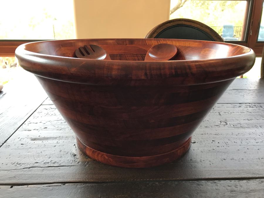 Large Wooden Salad Bowl Set 17W X 8H [Photo 3]