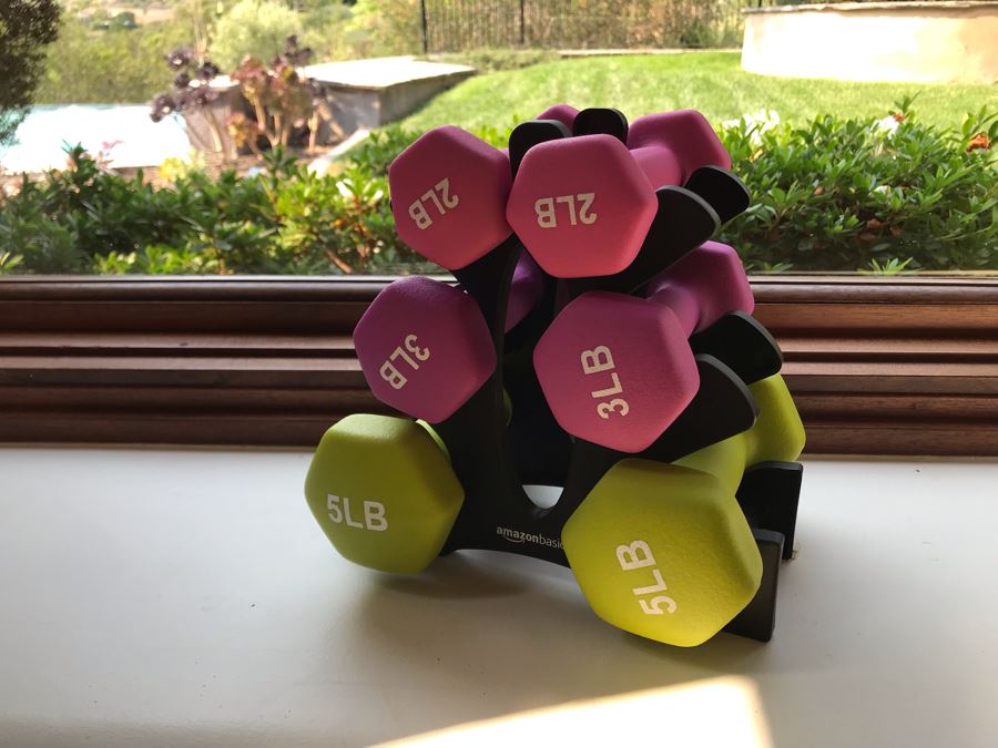3-Tier Dumbbell Storage Rack Stand With Dumbbells Workout Weights