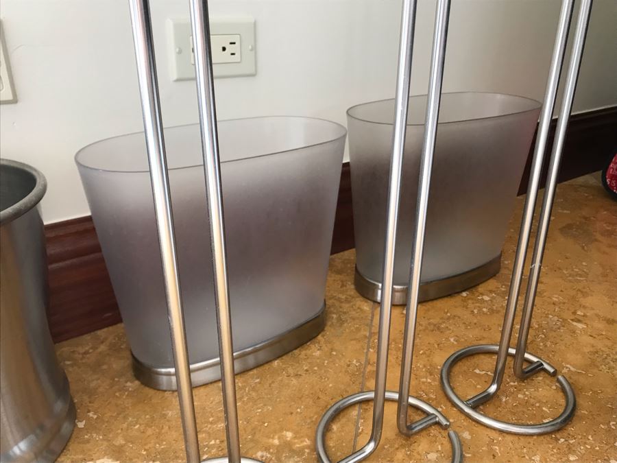 (7) Metal Toilet Paper Holders And (6) Wastebaskets [Photo 8]