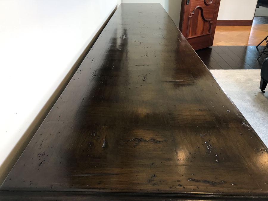 Stunning Custom Long Wooden Credenza Media Cabinet 9'4'W X 20D X 36H Paid $3,900 [Photo 7]