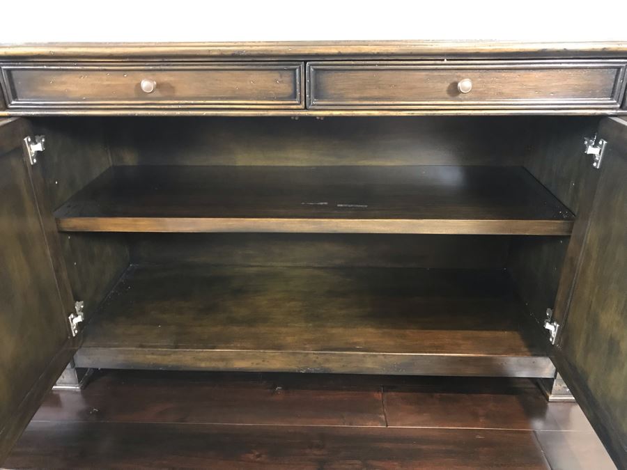 Stunning Custom Long Wooden Credenza Media Cabinet 9'4'W X 20D X 36H Paid $3,900 [Photo 10]