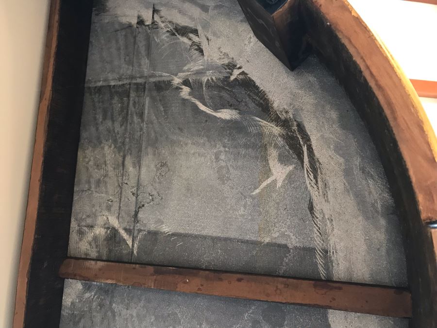 Stunning Antique Marble Top Gilded Demilune Entry Console Table With Gilded Full Length Wall Mirror - Table: 43W X 22D X 38H, Mirror: 36W X 72H Purchase For $5,400 [Photo 13]