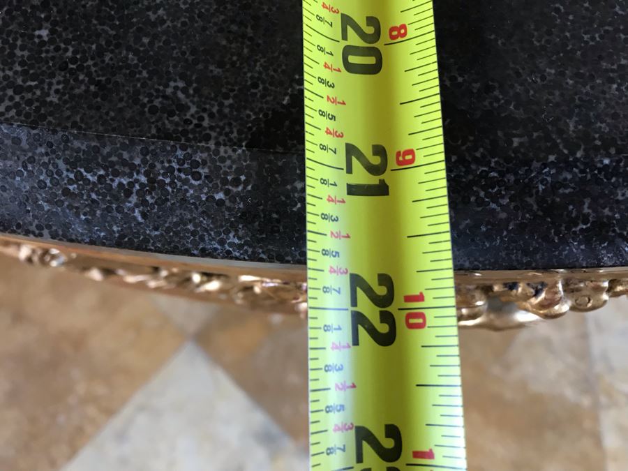 Stunning Antique Marble Top Gilded Demilune Entry Console Table With Gilded Full Length Wall Mirror - Table: 43W X 22D X 38H, Mirror: 36W X 72H Purchase For $5,400 [Photo 24]