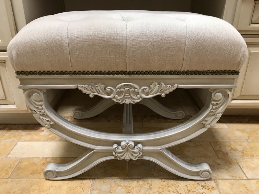 Pair Of Frontgate Tufted Vanity Bench Seats [Photo 8]