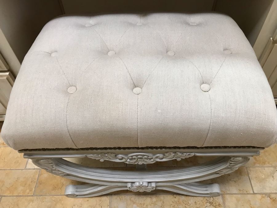 Pair Of Frontgate Tufted Vanity Bench Seats [Photo 9]