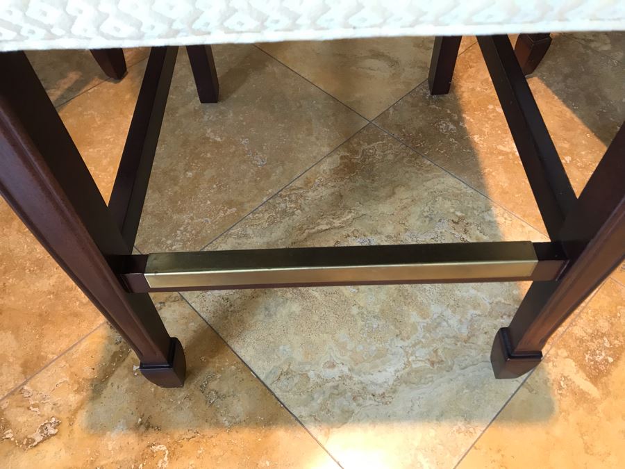 Set Of (3) Upholstered Barstools By Hancock & Moore Fine Furniture 19W X 23D X 39H Seat Is 25H Retails $3,000 [Photo 11]