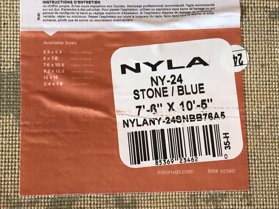 Loloi Nyla Collection 100% Viscose Area Rug Stone / Blue Made In Egypt 7'6' X 10'5' Retails $450 [Photo 6]