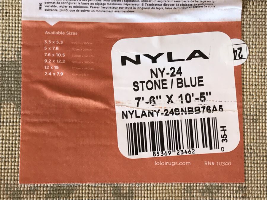 Loloi Nyla Collection 100% Viscose Area Rug Stone / Blue Made In Egypt 7'6' X 10'5' Retails $450 [Photo 5]