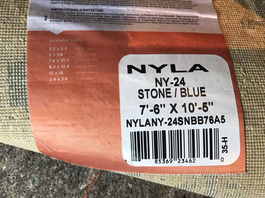 Loloi Nyla Collection 100% Viscose Area Rug Stone / Blue Made In Egypt 7'6' X 10'5' Retails $450 [Photo 5]
