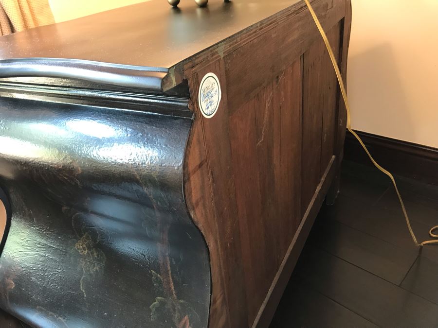 Pair Of Louis XIV Style Chinoiserie Commodes Chest Of Drawers Dresser In Black With Ball And Claw Feet 40W X 20D X 30H Purchased At Antique Store For $875 [Photo 25]