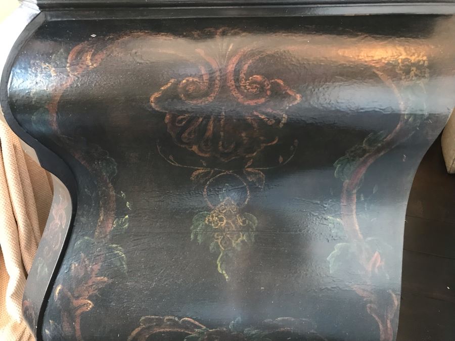 Pair Of Louis XIV Style Chinoiserie Commodes Chest Of Drawers Dresser In Black With Ball And Claw Feet 40W X 20D X 30H Purchased At Antique Store For $875 [Photo 23]
