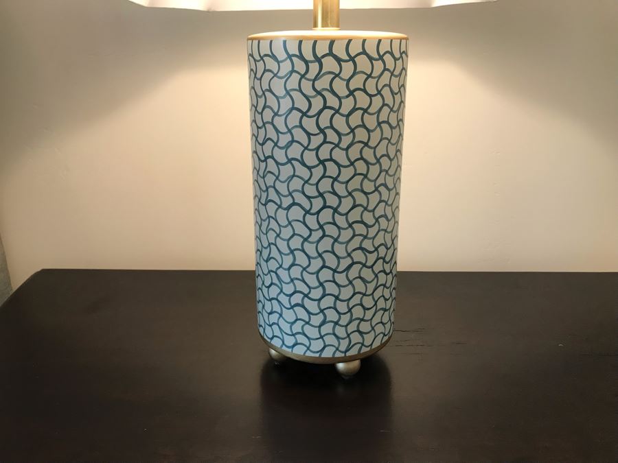Pair Of Modern Painted Metal Chelsea House Table Lamps 30H Retails $570