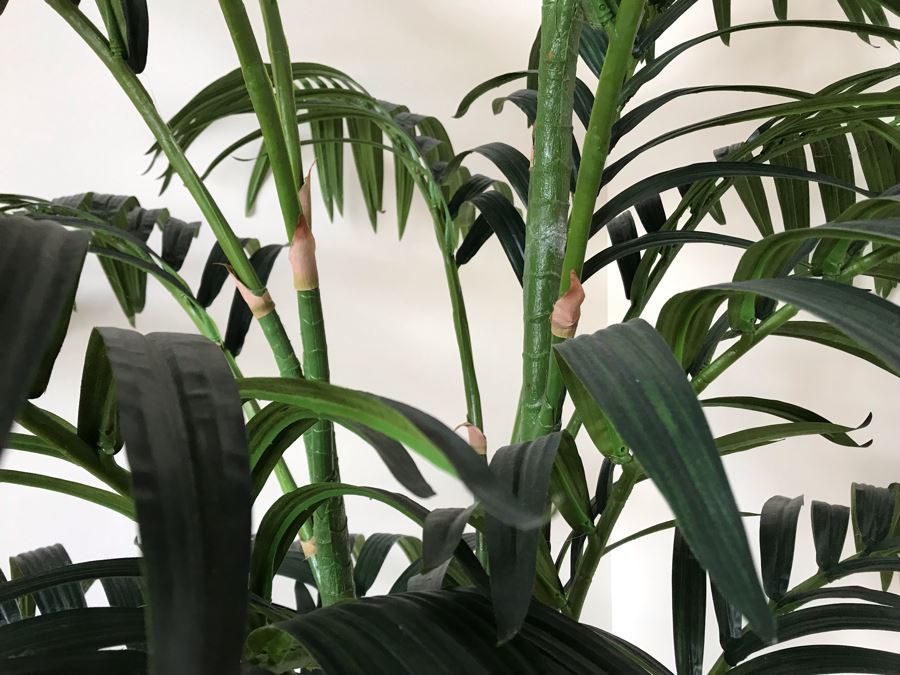 Large Artificial Silk Palm Tree With Pot And Rolling Stand 23W X 100H [Photo 5]