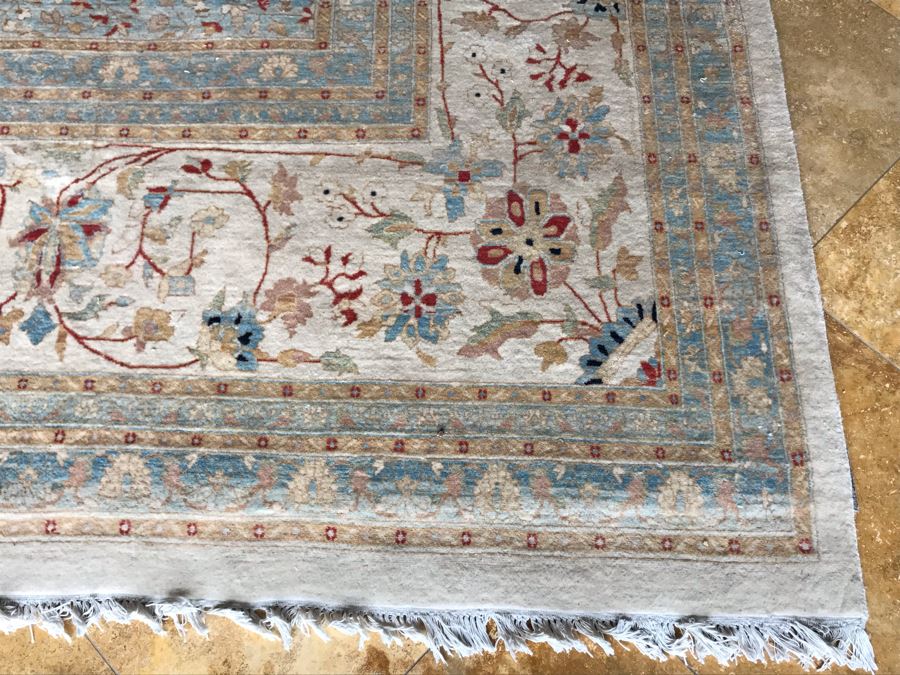 Stunning Hand Knotted Large Persian Area Rug Made In Pakistan Pak Makhmal Purchased At ABC Carpet & Home NYC 13.04' X 18.05' Retailed For $25,000 [Photo 3]