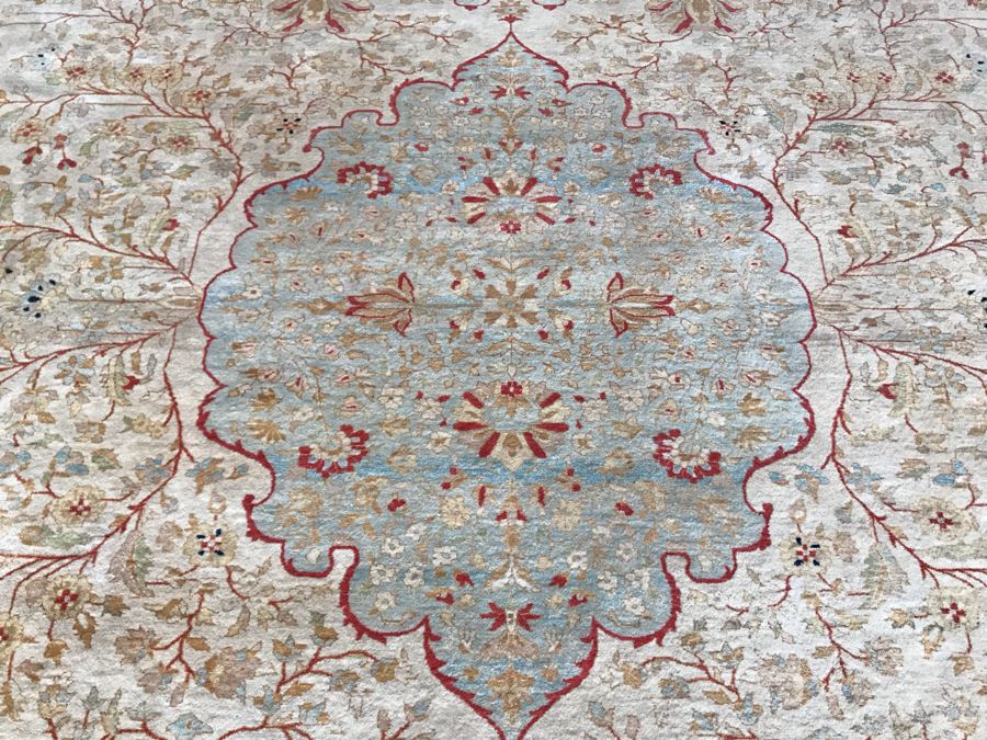 Stunning Hand Knotted Large Persian Area Rug Made In Pakistan Pak Makhmal Purchased At ABC Carpet & Home NYC 13.04' X 18.05' Retailed For $25,000 [Photo 4]