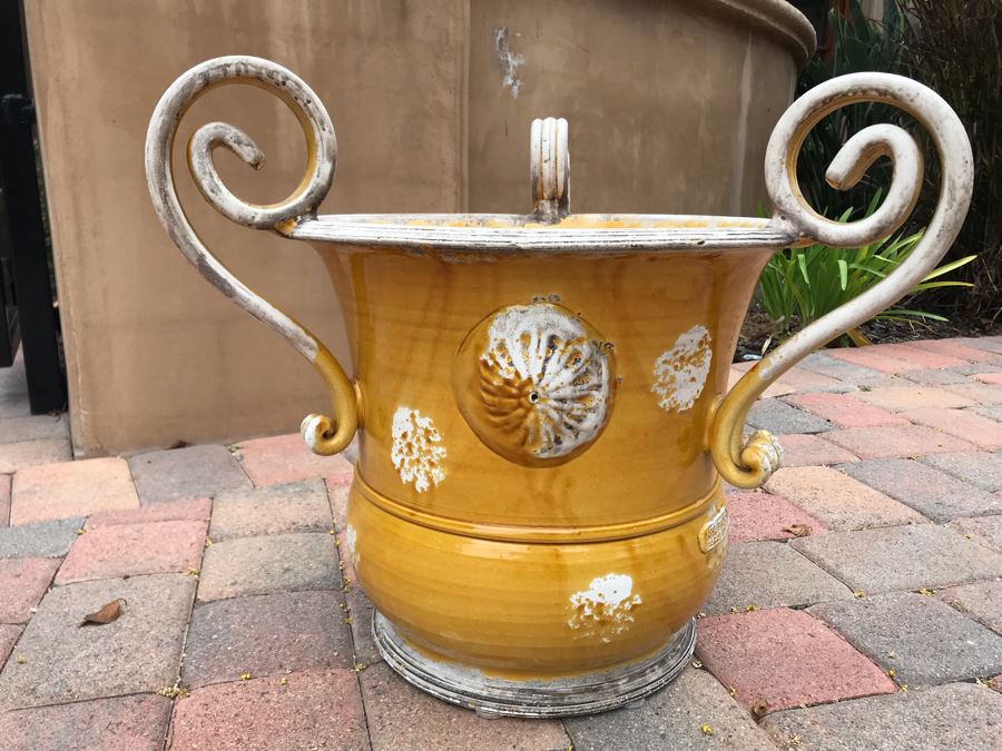 Arte-Italica Yellow Glazed Pot Made In Italy [Photo 3]