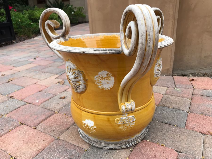 Arte-Italica Yellow Glazed Pot Made In Italy [Photo 4]