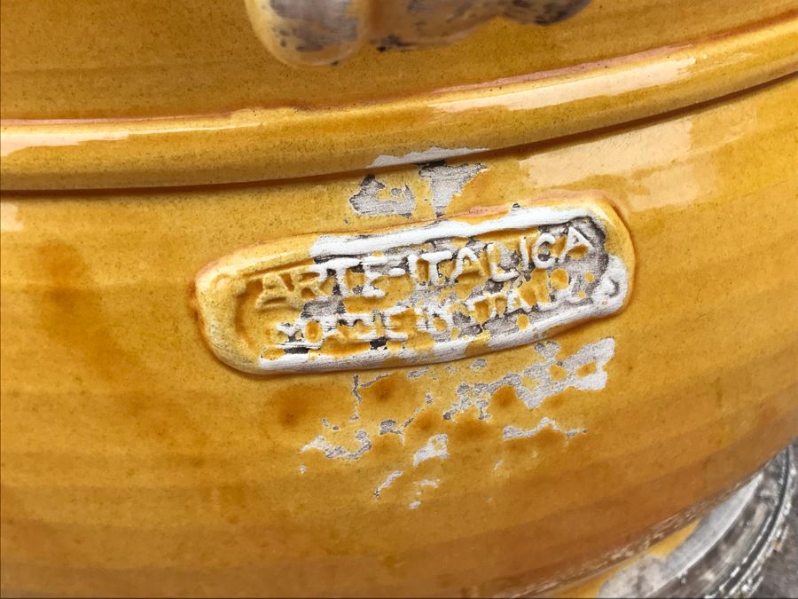 Arte-Italica Yellow Glazed Pot Made In Italy [Photo 5]
