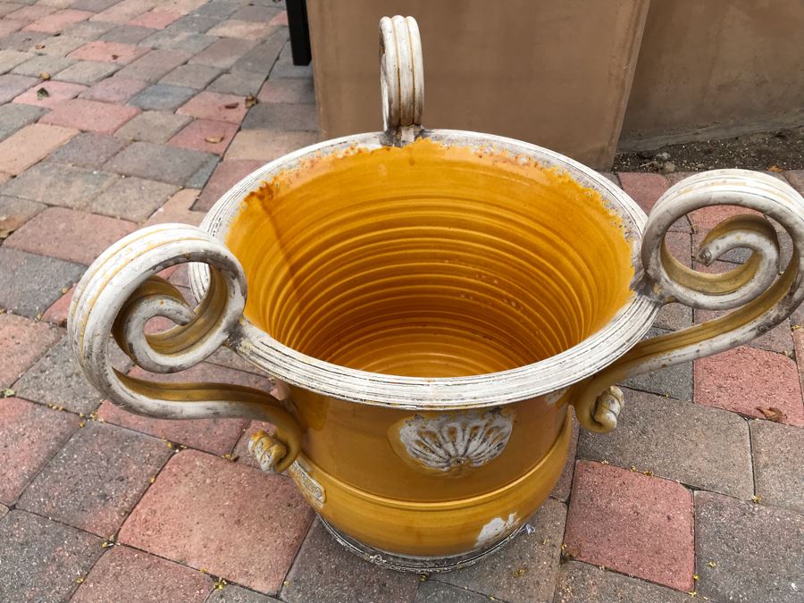 Arte-Italica Yellow Glazed Pot Made In Italy [Photo 6]