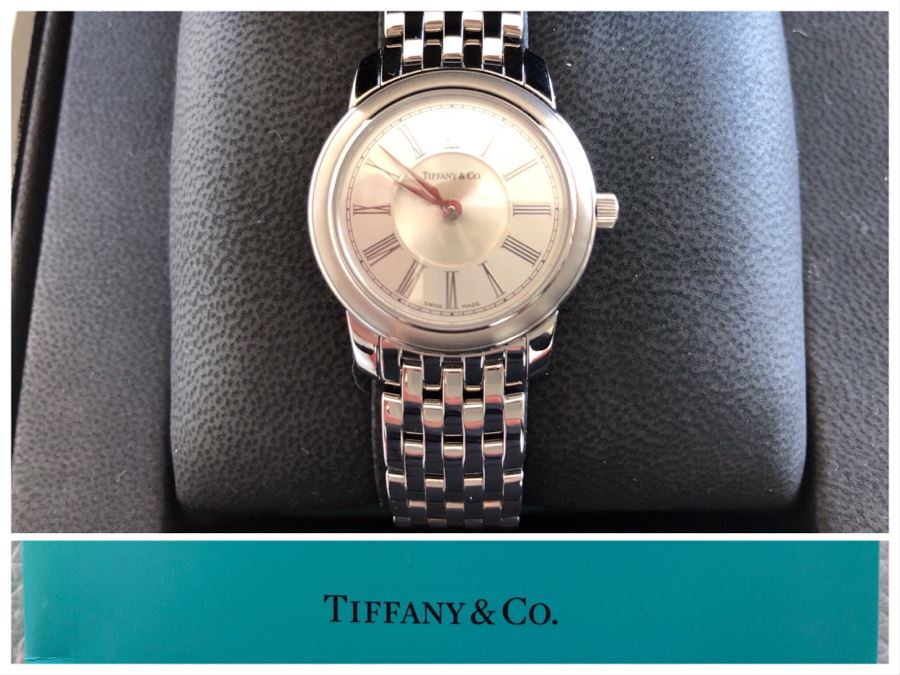 JUST ADDED - Tiffany & Co Stainless Steel Water Resistant Women's Watch With Box Like New