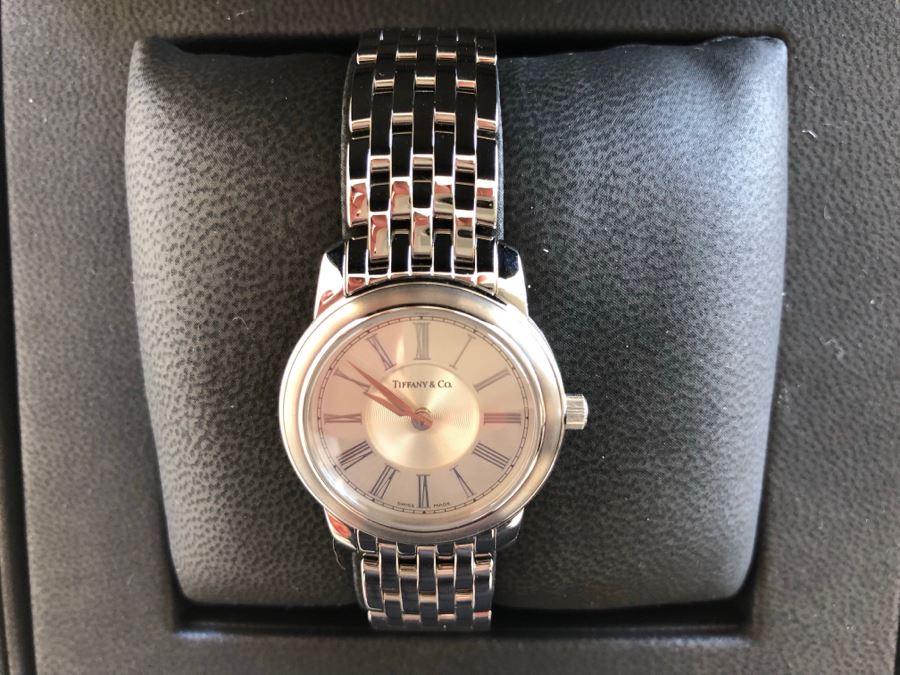 JUST ADDED - Tiffany & Co Stainless Steel Water Resistant Women's Watch With Box Like New [Photo 10]