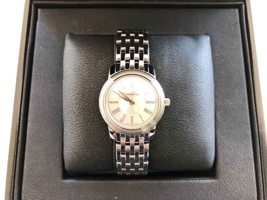 JUST ADDED - Tiffany & Co Stainless Steel Water Resistant Women's Watch With Box Like New [Photo 8]