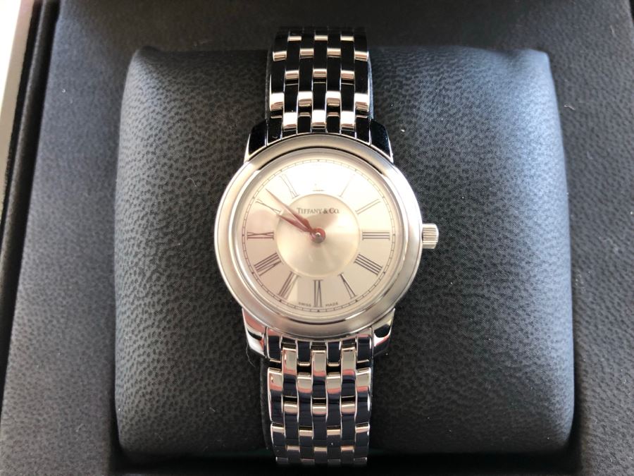 JUST ADDED - Tiffany & Co Stainless Steel Water Resistant Women's Watch With Box Like New [Photo 6]