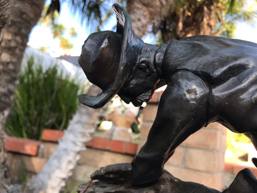 Large Frederic Remington Western Bronze Statue Titled 'Rattlesnake' Cast In 1986 At Heika Foundry Appraised At $2,500 In 1988 Weighs 63Lbs With Certificate Of Authenticity 22H X 14W X 9D [Photo 14]