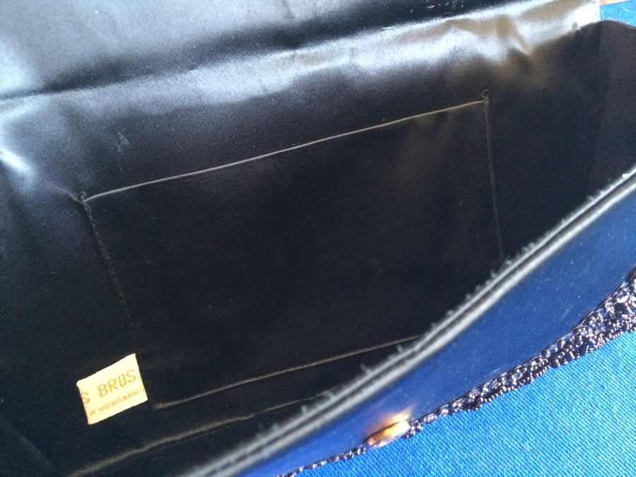 Vintage Black Beaded Purse Clutch - MARCUS BROS HONG KONG [Photo 6]