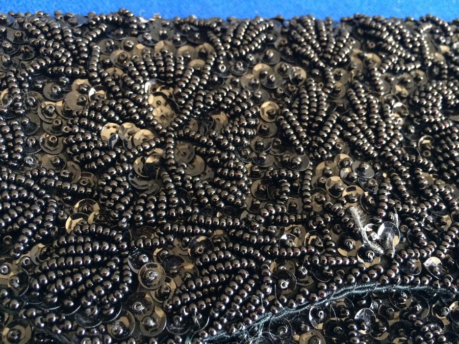 Vintage Black Beaded Purse Clutch - MARCUS BROS HONG KONG [Photo 3]