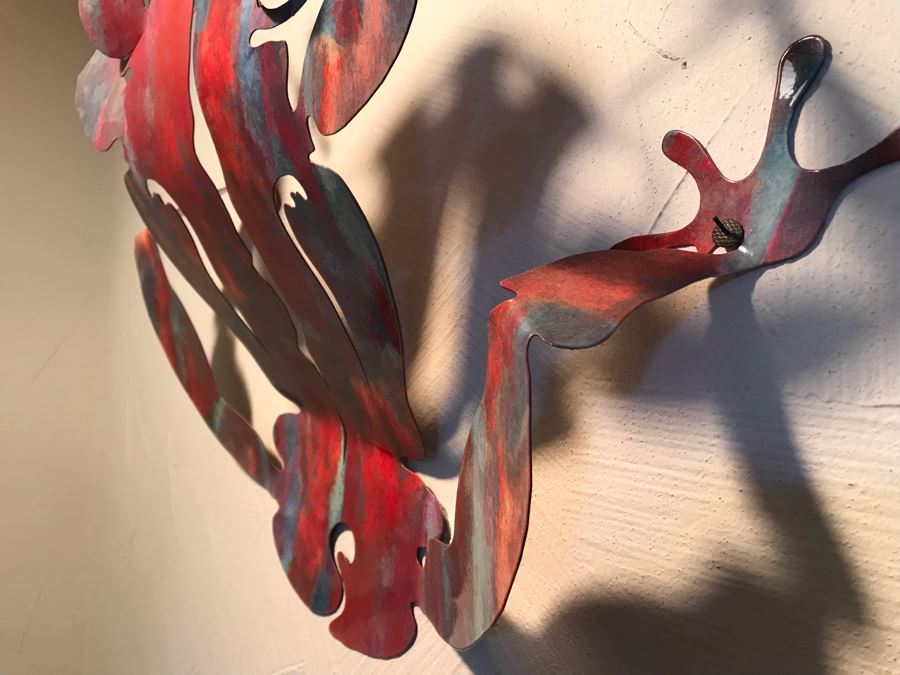 Colorful Metal Frog Sculpture Wall Decor [Photo 7]