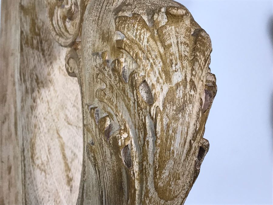 Pair Of Wooden Hand Carved Cherubs Wall Decor Shelf 3.5W X 12D X 25H [Photo 8]