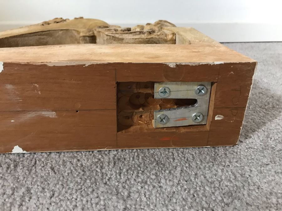 Pair Of Wooden Hand Carved Cherubs Wall Decor Shelf 3.5W X 12D X 25H [Photo 16]