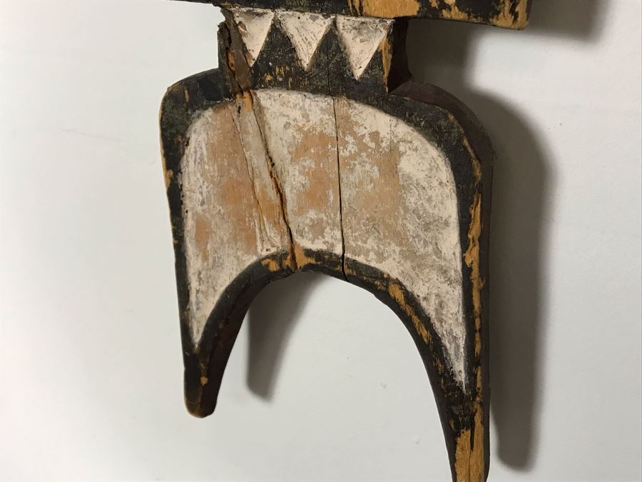 Hand Carved Hand Painted African Sculpture Wall Hanging 8W X 39H [Photo 11]