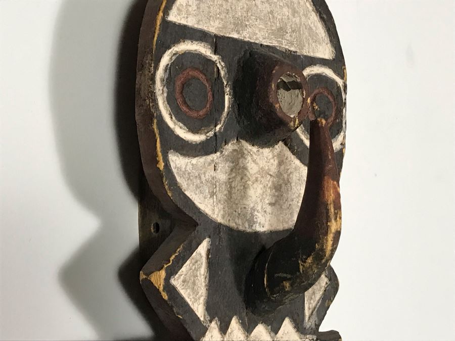 Hand Carved Hand Painted African Sculpture Wall Hanging 8W X 39H [Photo 8]