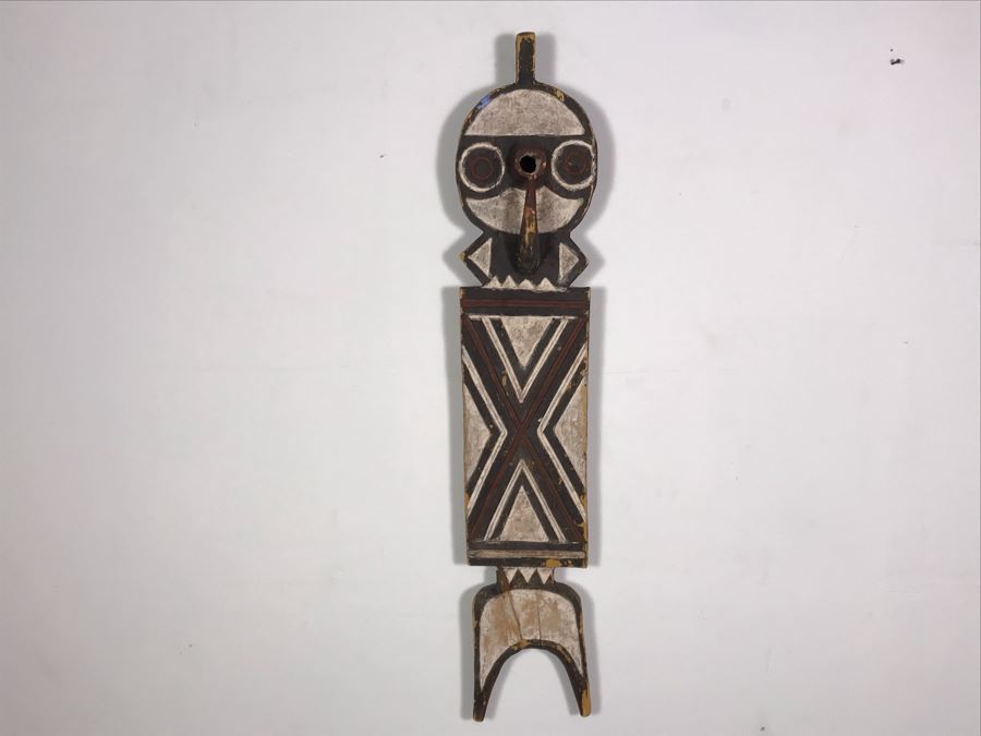 Hand Carved Hand Painted African Sculpture Wall Hanging 8W X 39H [Photo 6]