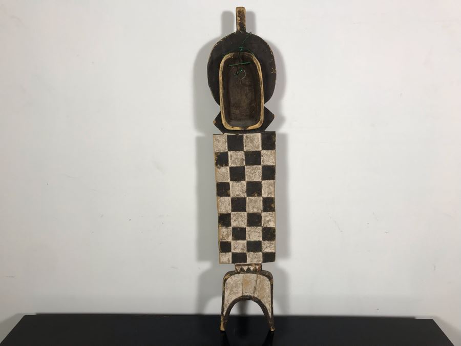 Hand Carved Hand Painted African Sculpture Wall Hanging 8W X 39H [Photo 13]