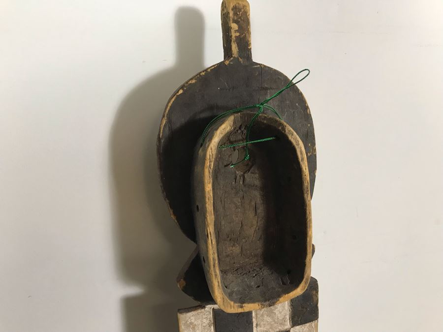 Hand Carved Hand Painted African Sculpture Wall Hanging 8W X 39H [Photo 14]