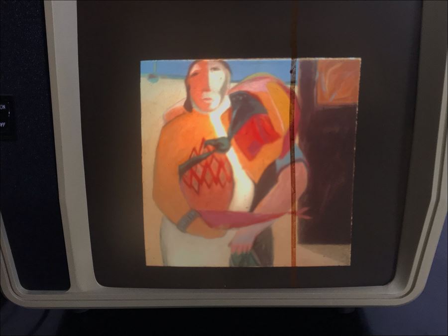 Telex Caramate Slide Projector Cat No 4140 (Note Inside Of Built-In Screen Needs To Be Cleaned - See Streak) Plus Slides Featuring Jean Klafs Original Artwork [Photo 7]