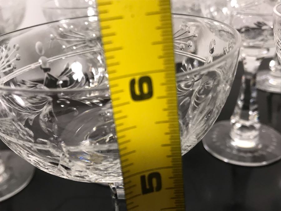 Elegant Cut Crystal Ten Stemware Glasses 5.75H X 4W [Photo 16]