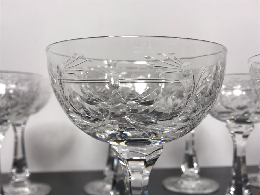 Elegant Cut Crystal Ten Stemware Glasses 5.75H X 4W [Photo 5]