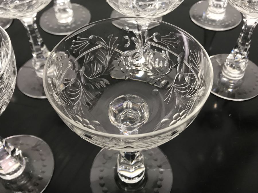 Elegant Cut Crystal Ten Stemware Glasses 5.75H X 4W [Photo 14]