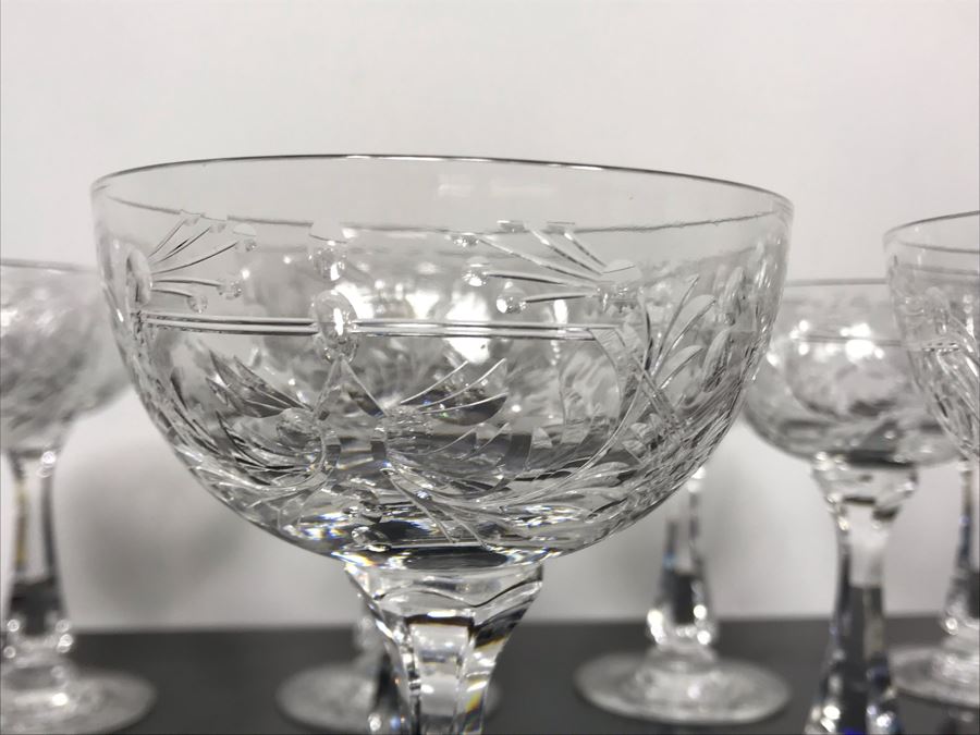 Elegant Cut Crystal Ten Stemware Glasses 5.75H X 4W [Photo 6]