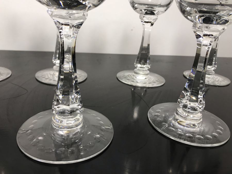 Elegant Cut Crystal Eight Stemware Glasses 7.5H X 3.5W [Photo 7]