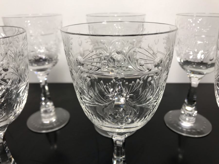 Elegant Cut Crystal Eight Stemware Glasses 7.5H X 3.5W [Photo 5]